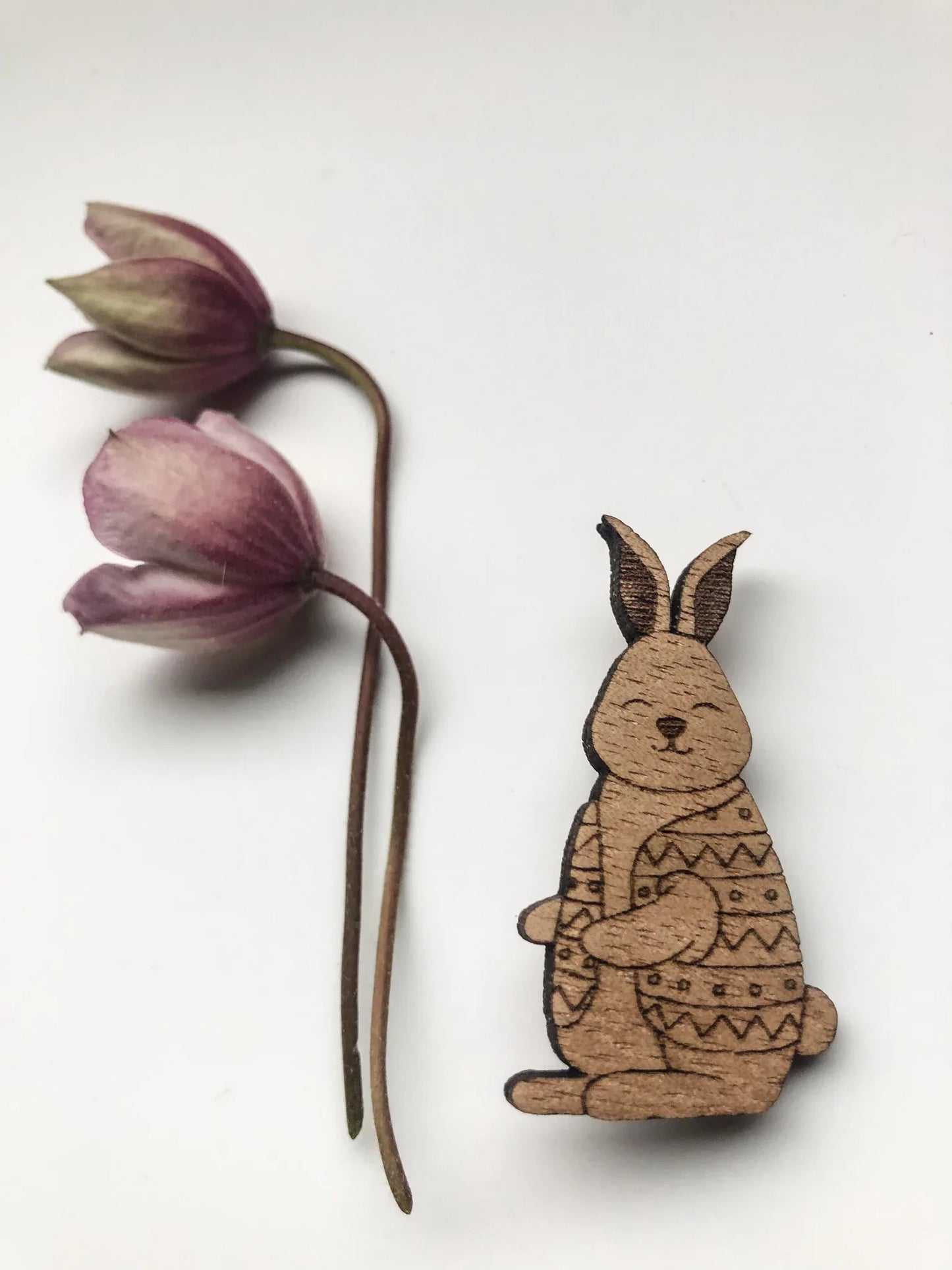 Burnt Hill Yarn Company - Farmyard Friends Wooden Pin - Rabbit