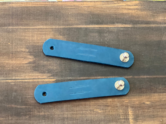 Bomod - Leather Cable Tidy - Blue Nubuck
