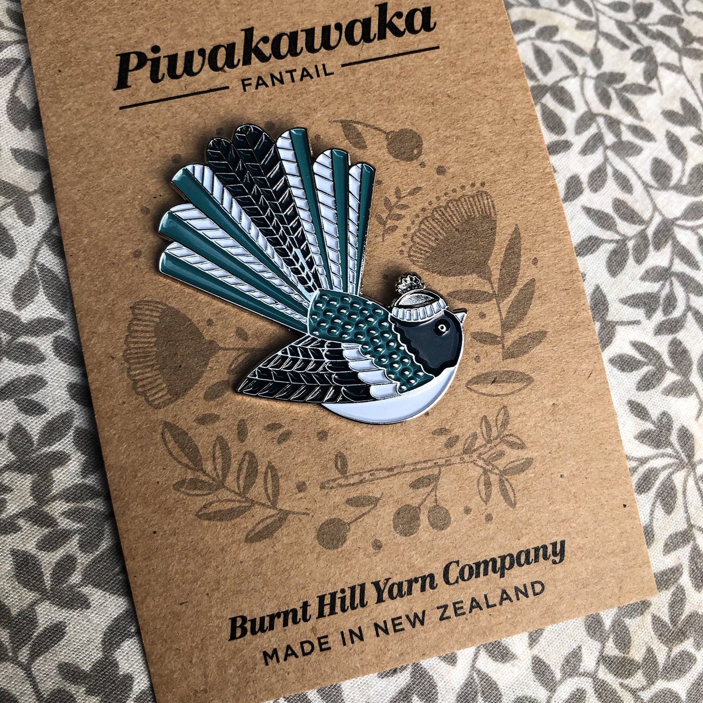 Burnt Hill Yarn Company - Piwakawaka Fantail Enamel Pin