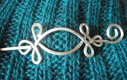 Shawl Pin - Antique Silver Loop