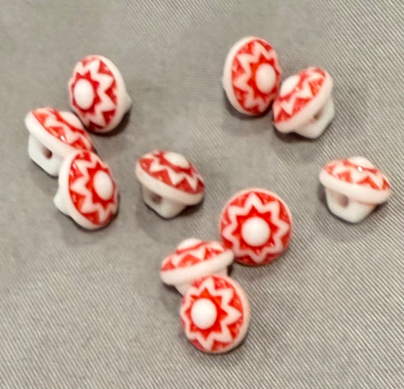 Buttons - Baby Vintage Pink Toadstools #6