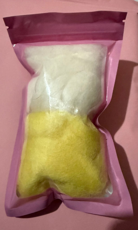 Needle Felting Corriedale Pack Small - Lemon/White