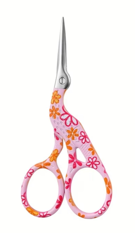 Scissors - Pink Floral Crane