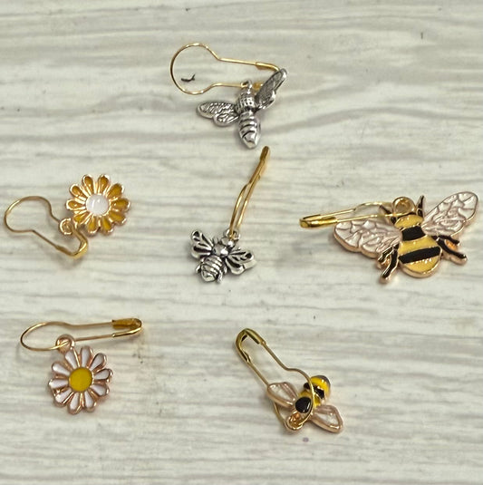 Stitch Markers - Flowers and Bees