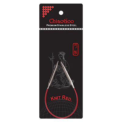 Chiaogoo - Knit Red Fixed Circular Needle with 23 cm cable - 2.25mm