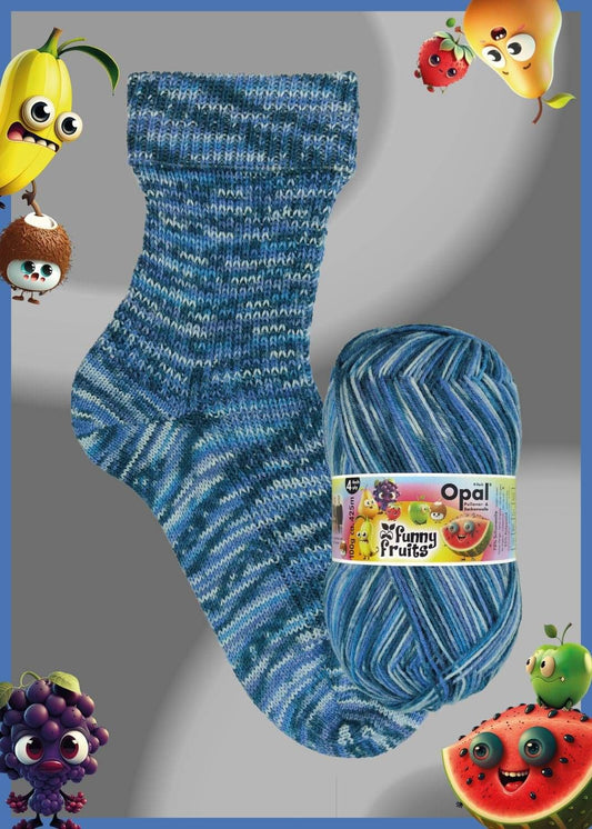 Opal Funny Fruits, fingering/4ply, 100gm - Sugar Berry - 11411