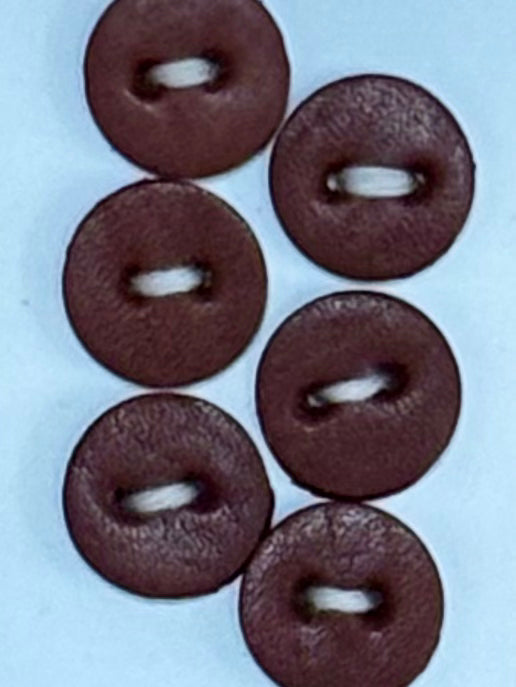Bomod - Leather Buttons - 19mm set of 6 - 80s Brick
