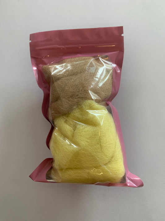 Needle Felting Corriedale Pack Small - Lemon/Cookie
