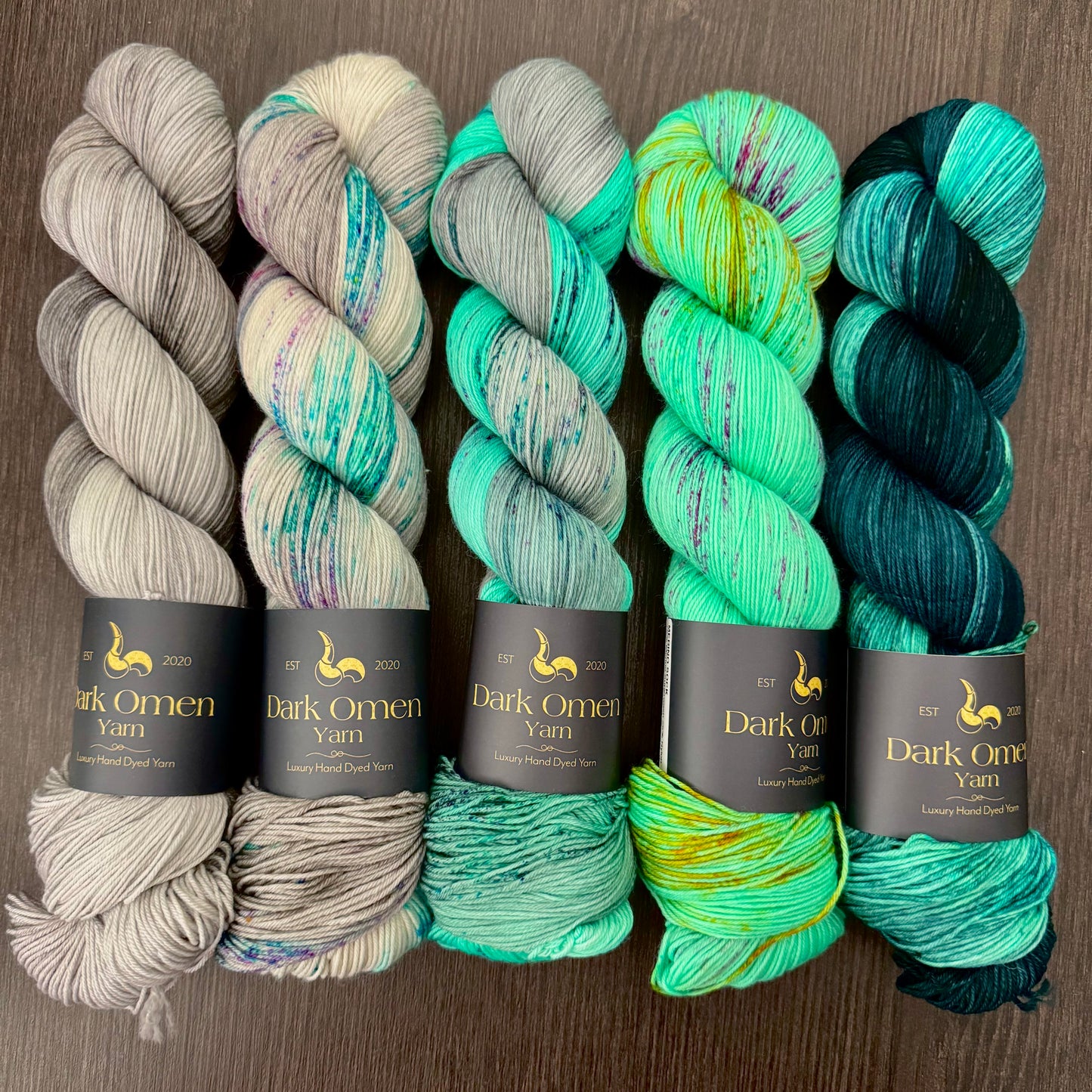 Elderwood 5 skein Fade Kit - Merino Sock - Dark Omen Yarn