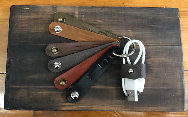 Bomod - Leather Cable Tidy - Mushroom