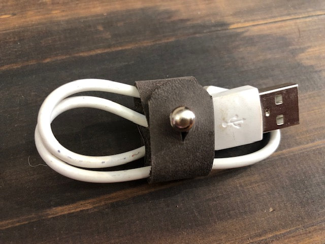 Bomod - Leather Cable Tidy - Mushroom