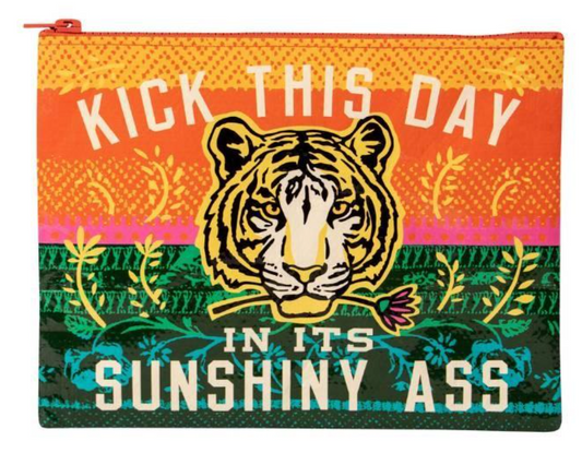 Blue Q - Zipper Pouch - Kick this Day in its Sunshiny Ass