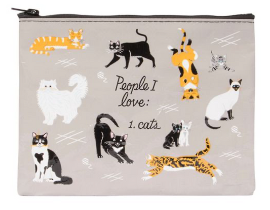 Blue Q - Zipper Pouch - People I Love:  Cats