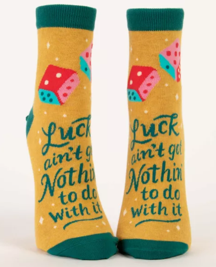 Blue Q - Ladies Ankle Socks - Luck Ain't Got Nothing to do with It