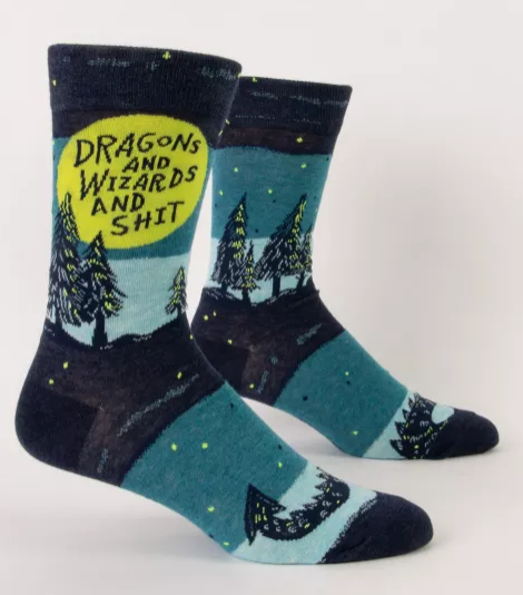 Blue Q - Mens Socks - Dragons & Wizards & Sh!t