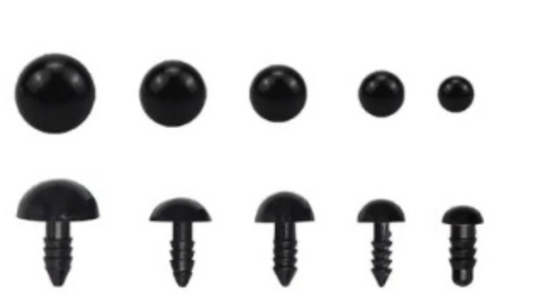 Toy Safety Eyes - sizes 6-12 mm - price for pair