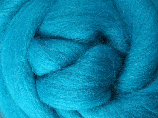 Corriedale Fibre 50g Sliver - Turquoise