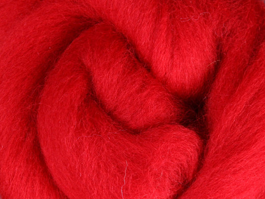 Corriedale Fibre 50g Sliver - Scarlet
