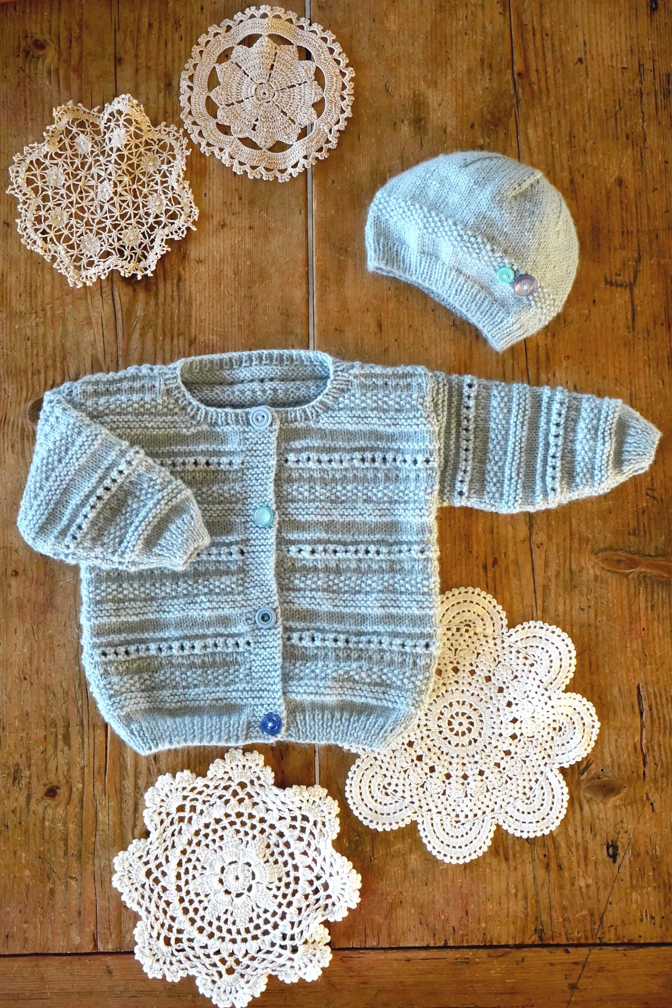 LisaFDesign - BC105 Carmel Cardi and Hat