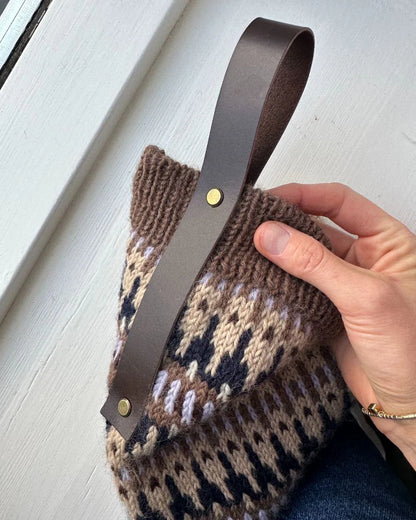 Leather Strap for Xmas Stocking - Dark - PetiteKnit