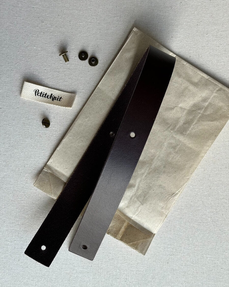 Leather Strap for Xmas Stocking - Dark - PetiteKnit