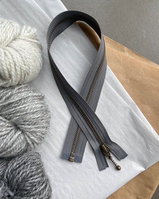 Zipper - 45 cm Granite - PetiteKnit