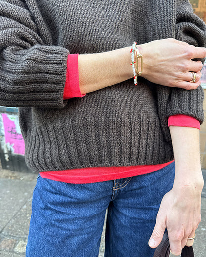 Hannah Sweater O-Neck - PetiteKnit - PRINTED PATTERN