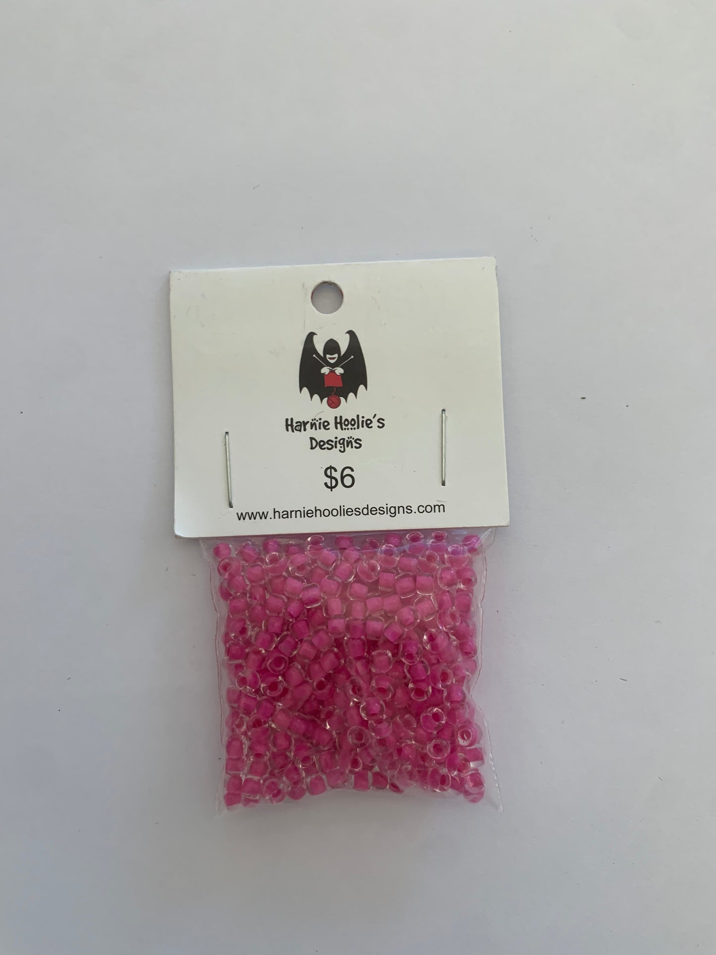 Knitting Beads - Size 6 - Inside Hot Pink