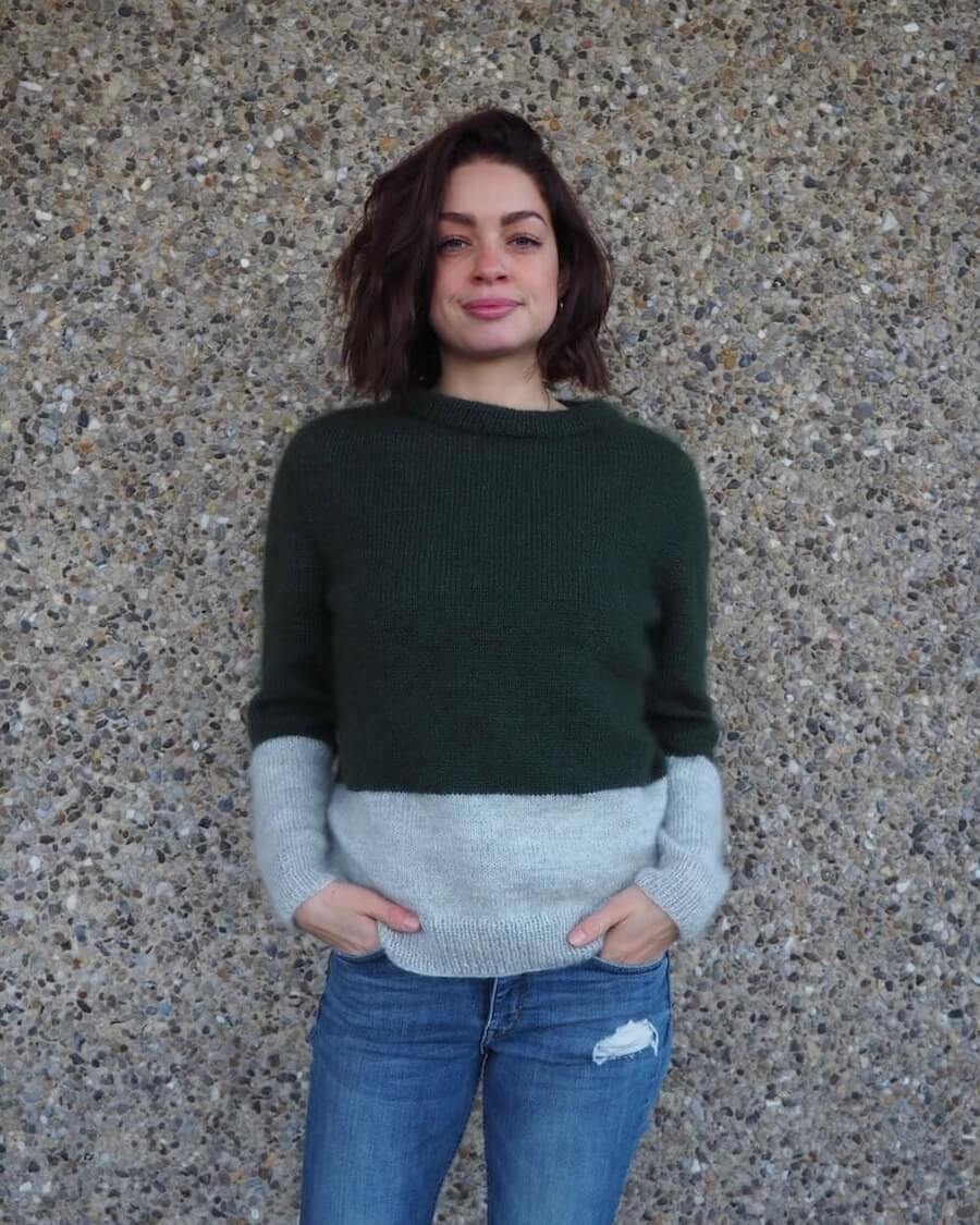 Constrast Sweater - PetiteKnit - PRINTED PATTERN