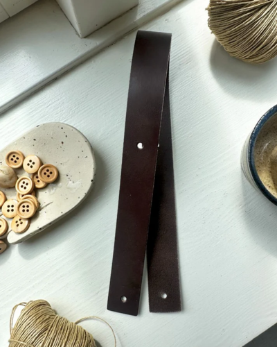 Leather Strap for Juno Bag - Dark Brown - PetiteKnit