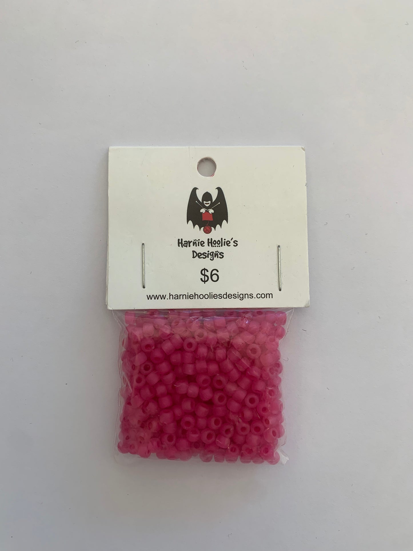 Knitting Beads - Size 6 - Matte Hot Pink