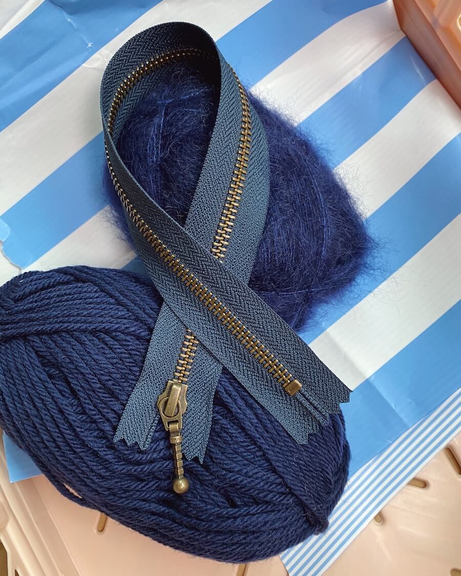 Zipper - 35 cm Navy - PetiteKnit
