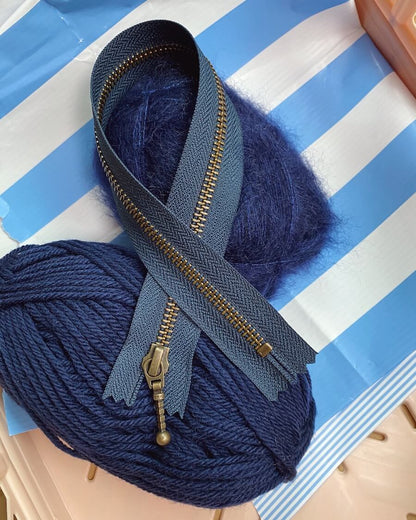 Zipper - 35 cm Navy - PetiteKnit