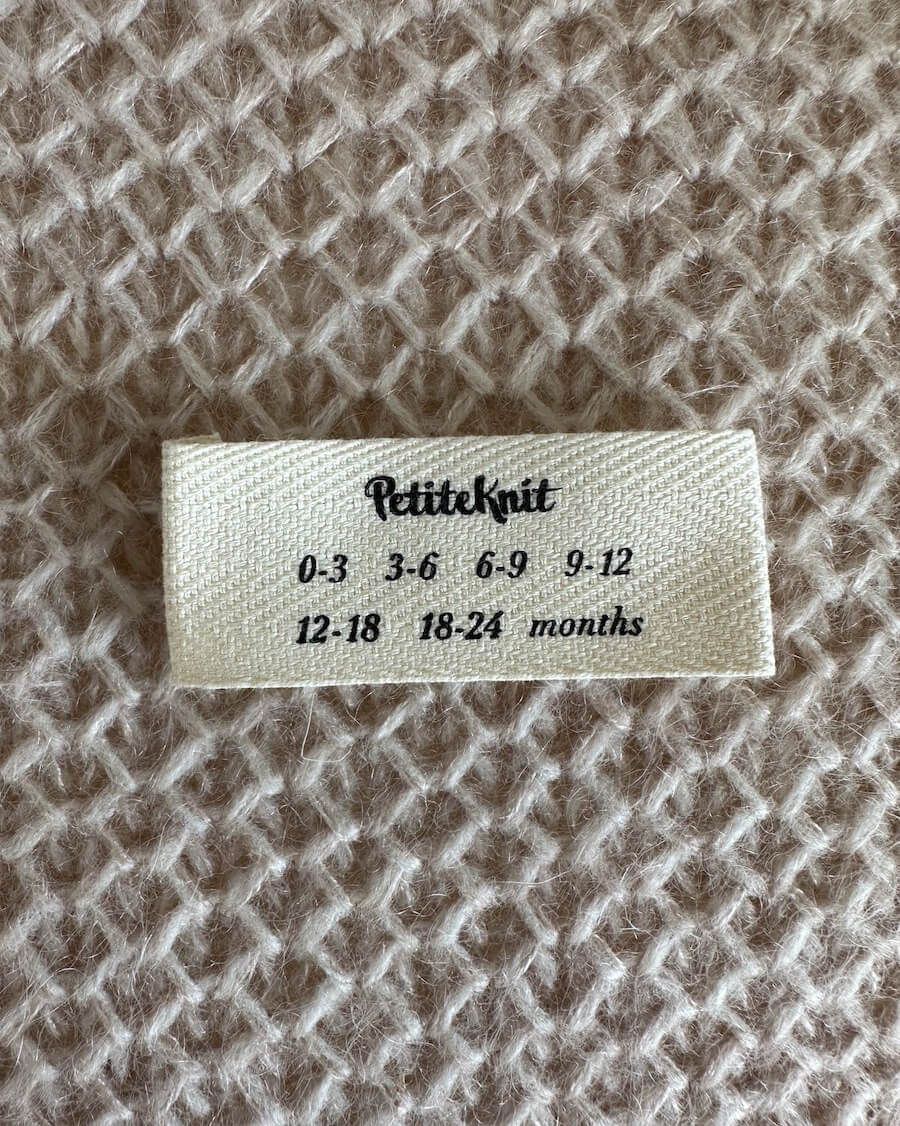 Garment Label - Baby Sizes - PetiteKnit