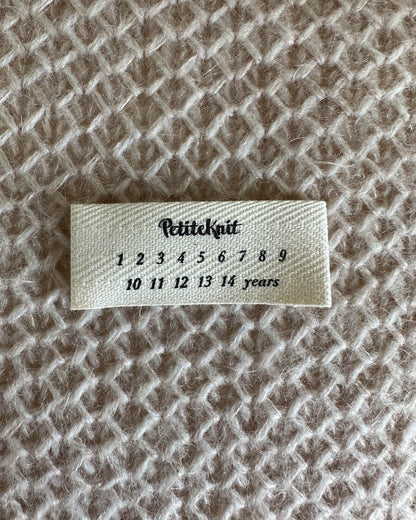 Garment Label - with childrens sizes - PetiteKnit
