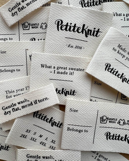 Garment Label - with sizes - PetiteKnit