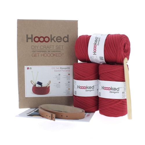 Crochet Kit - Zpagetti Panama Basket - Red - Hoooked
