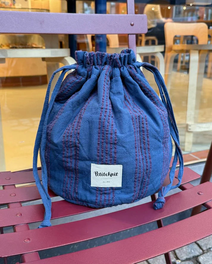 Knitters Striped Project Bag - Night Shadow - PetiteKnit
