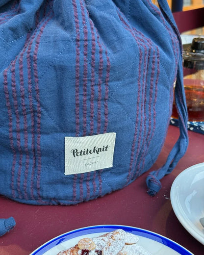 Knitters Striped Project Bag - Night Shadow - PetiteKnit