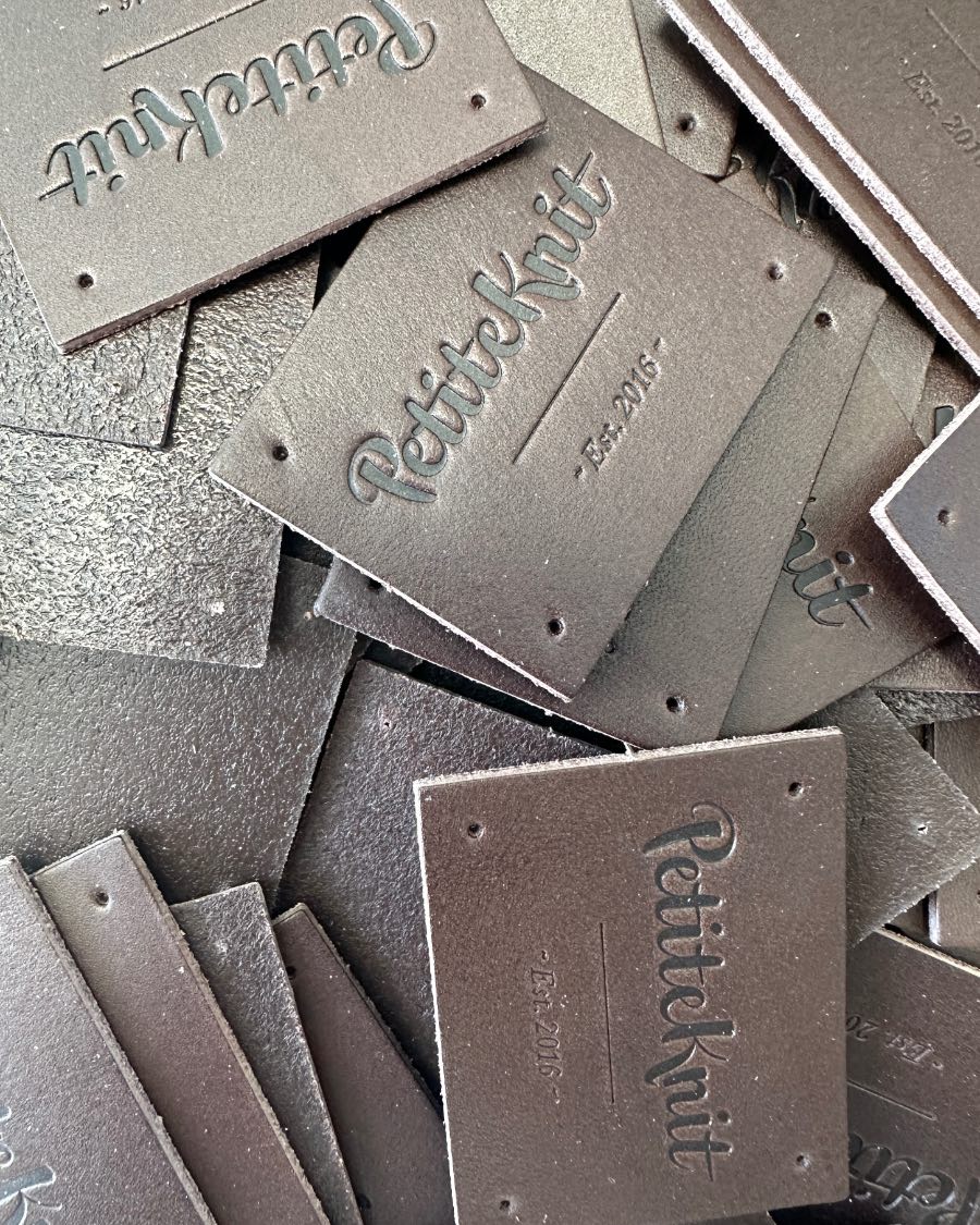 Leather Label - Dark Brown - PetiteKnit