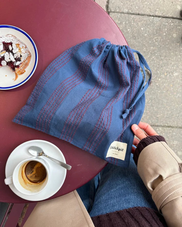 Knitters Striped String Bag - Night Shadow - PetiteKnit