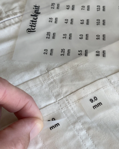 Knitting Needle Case Labels - Iron On - PetiteKnit