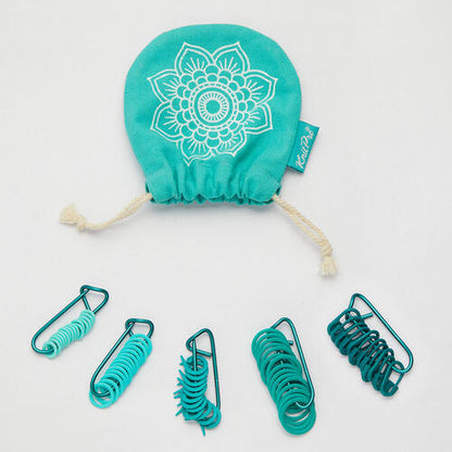 KnitPro - Teal Stitch Markers - Mindful Collection