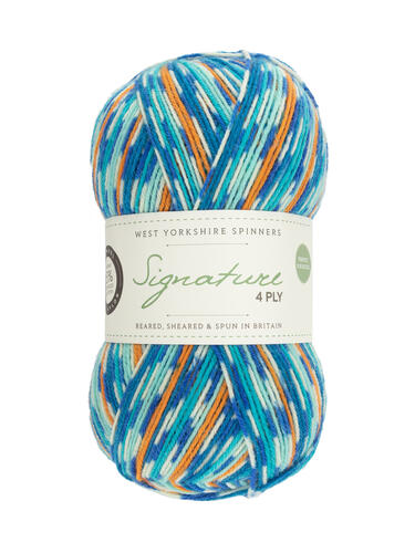 Kingfisher 844 - Country Birds Signature 4 Ply Sock - West Yorkshire Spinners