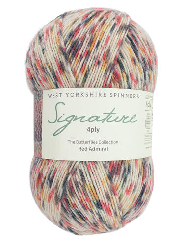 Red Admiral 1284 - Butterflies Signature 4 Ply Sock - West Yorkshire Spinners