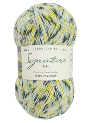 Yellow Swallowtail 1245 - Butterflies Signature 4 Ply Sock - West Yorkshire Spinners