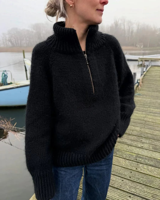 Zipper Sweater - PetiteKnit - PRINTED PATTERN